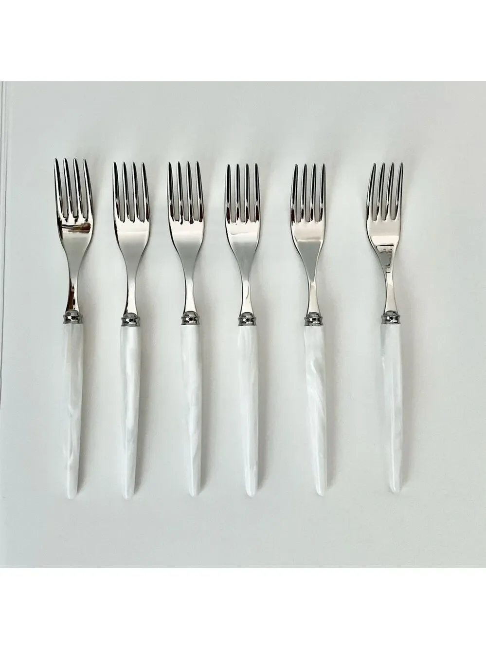 NWOT CAPDECO Elegant Tang White Dining Fork Set of 6